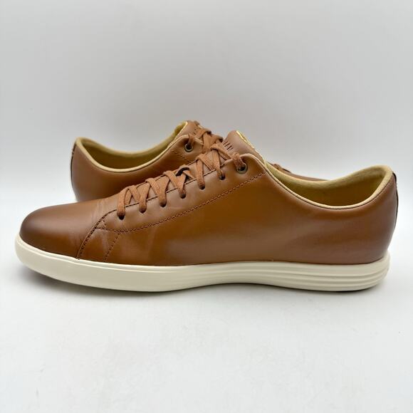 Cole Haan Mens Grand Plus Crosscourt ll Sneakers US 10 M Tan Brown Leather NIB - Picture 7 of 14